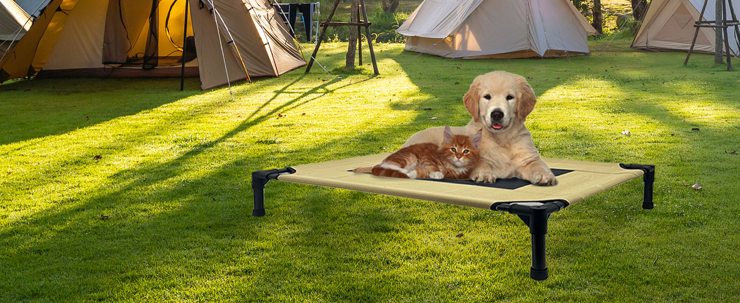 FIOCCO Elevated Dog Bed Heavy Duty Dog Cot, Washable