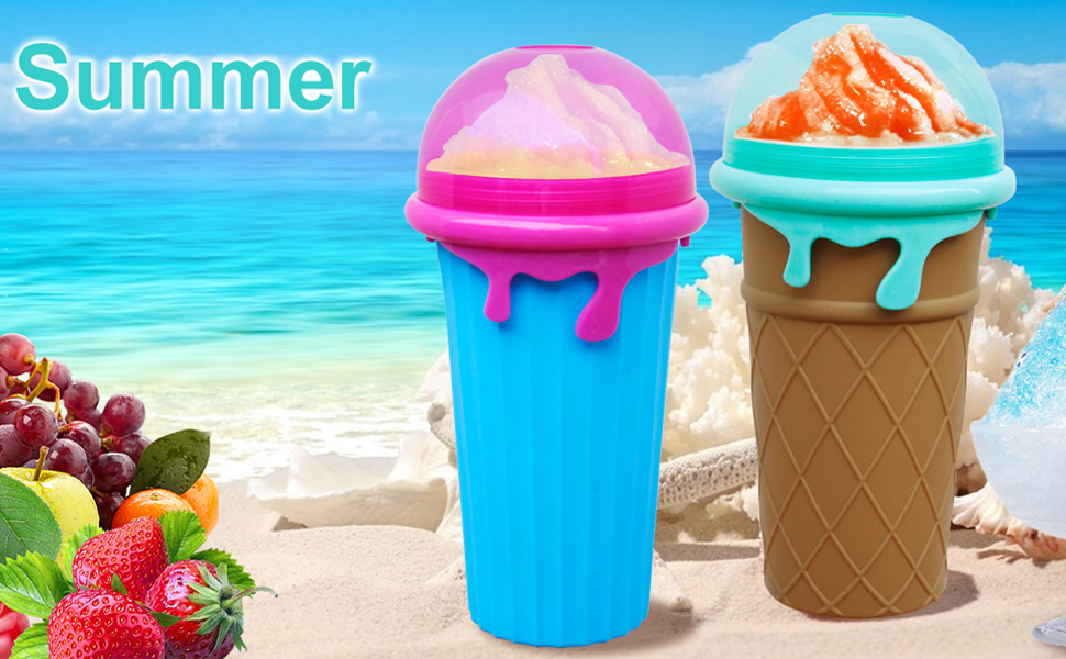 Slushy Maker, 500 ml Slush Cup, Squeeze Cup, Magic Slush Ice Machine
