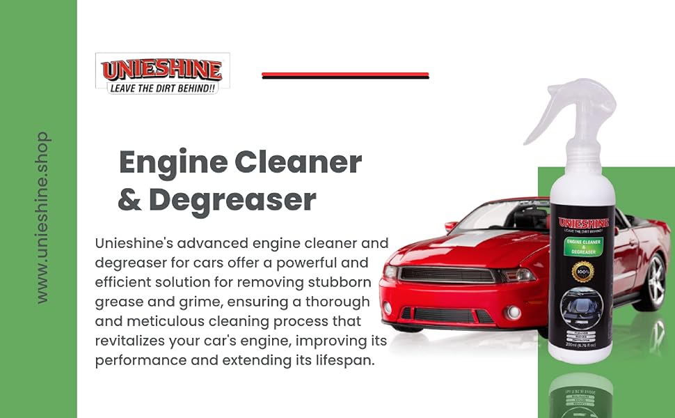 UNIESHINE Engine Cleaner & Degreaser Foam Spray 200ml Powerful Oil, Grease, and Grime Remover