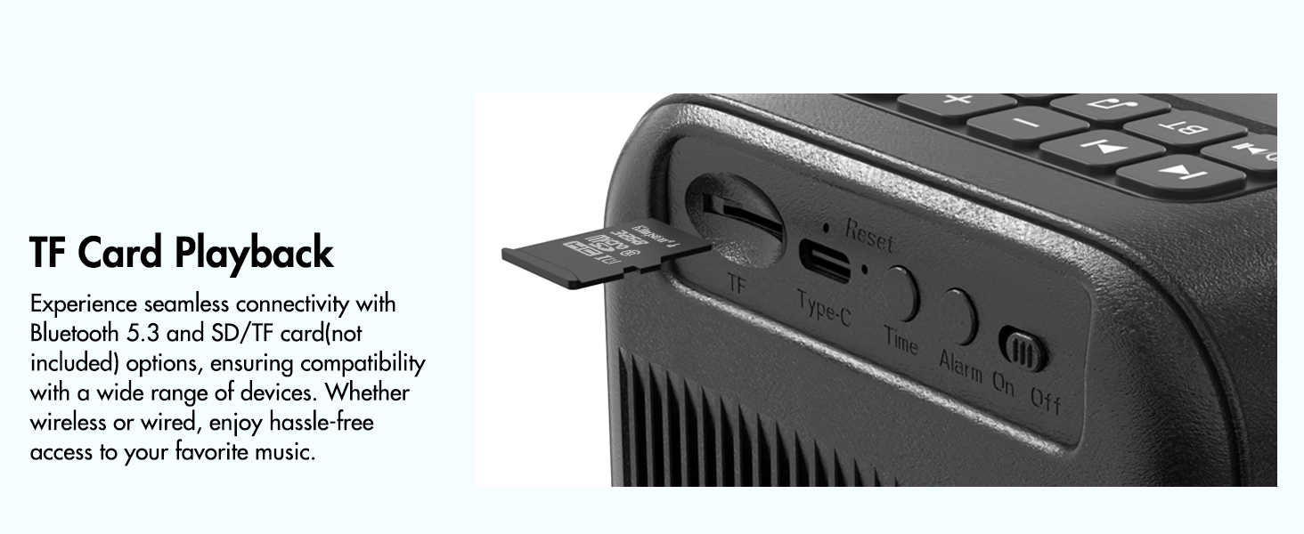 bluetooth speaker sound machine supports TF/SD card for extended sound libary