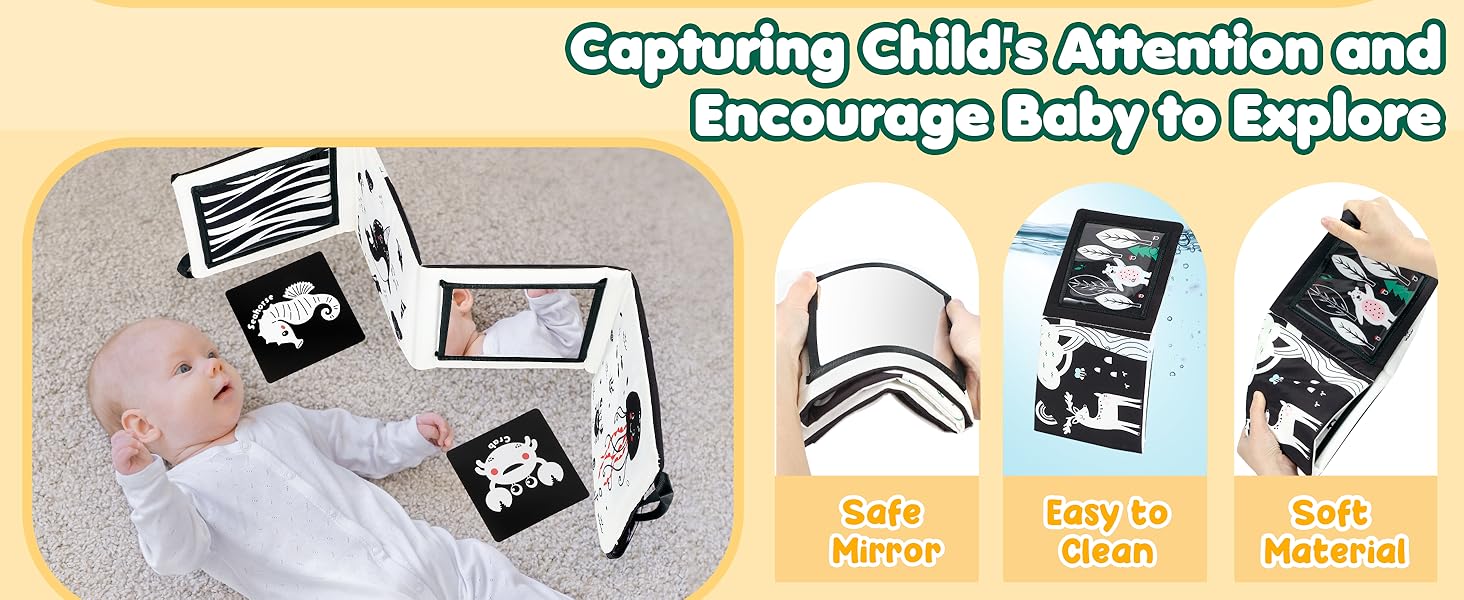 Baby Gifts Visual Stimulation Tummy Time High Contrast Black and White Newborn Cards