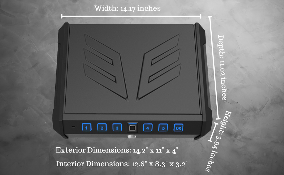 Gun Safe, Biometric Pistol Handgun 3 Ways Quick Access Unlock Fingerprint Digital Code Key