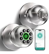 Fingerprint Door Lock, Smart Fingerprint Door Knob with Keypad, Biometric Door Lock with App Cont...