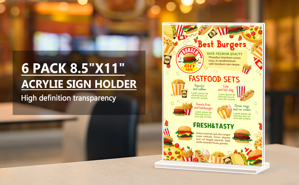 acrylic sign holder 8.5 x 11
