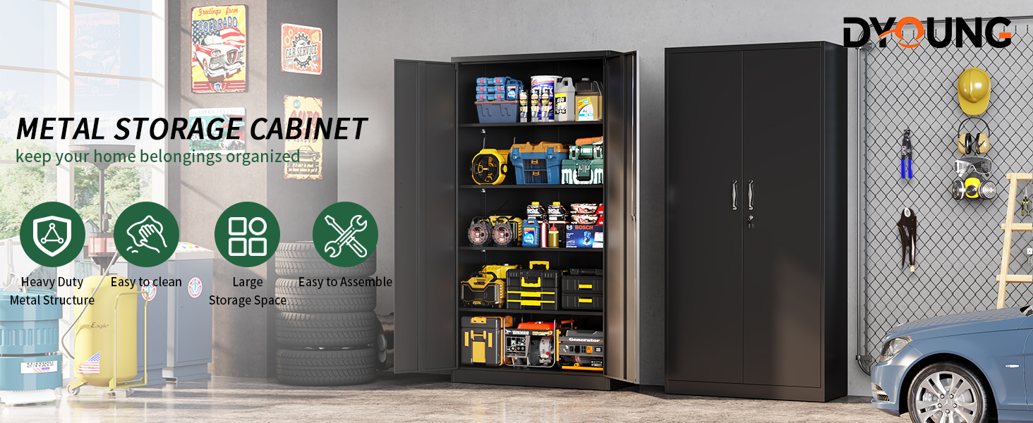 Metal storage cabinet keep your home belongings organized