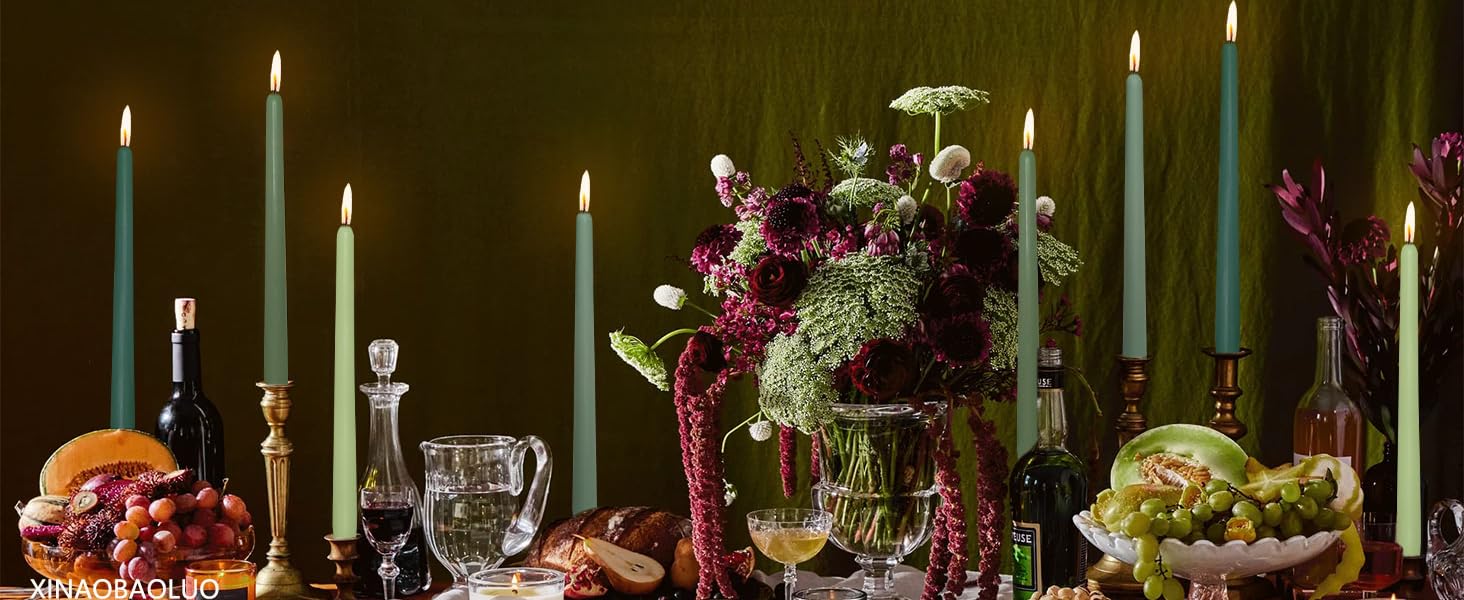 green candles 10 inch