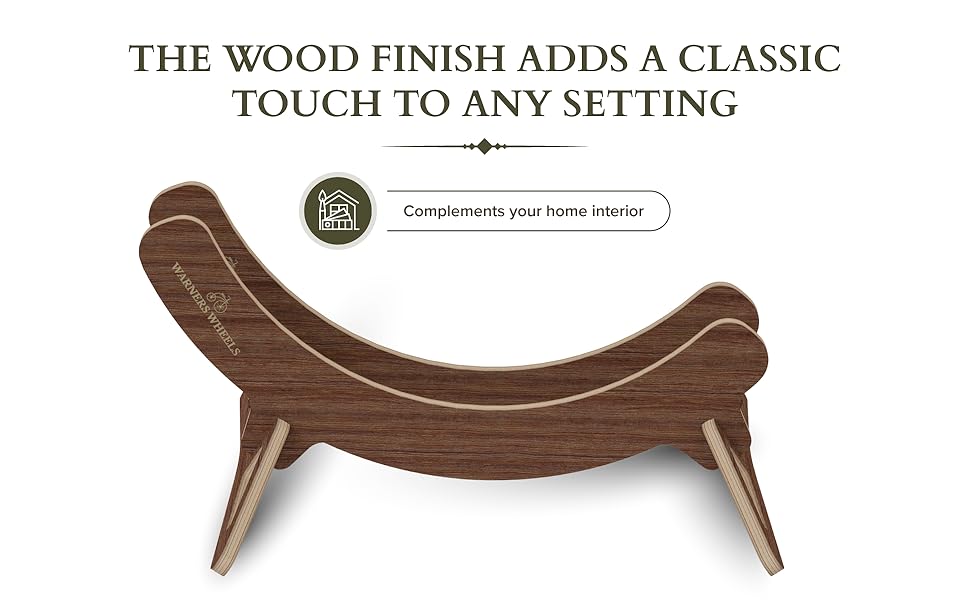 WARNERS WHEELS Walnut Indoor Bike Stand, Adjustable Wooden