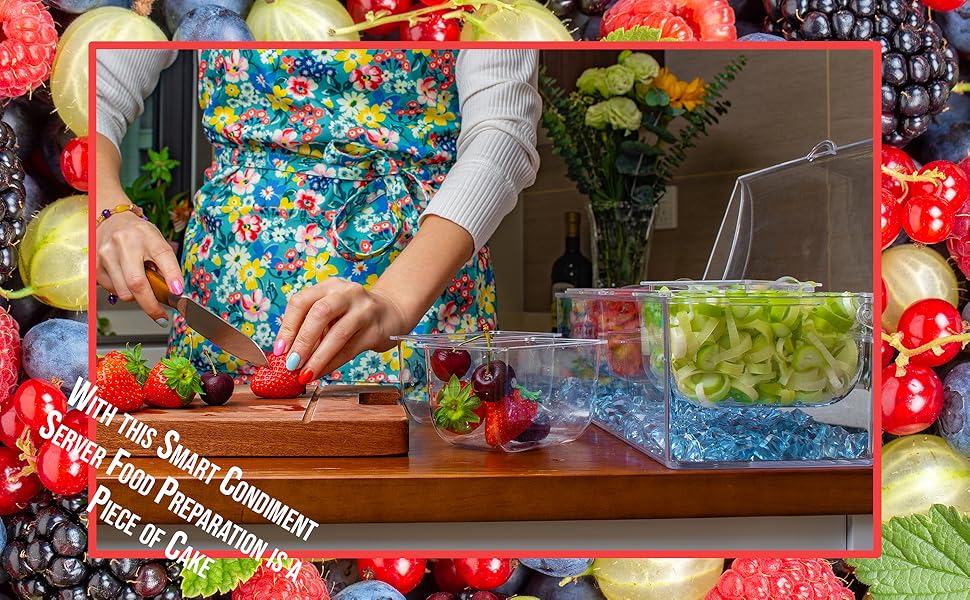 gesPINK Condiment Server with Small Lids, Bar Condiment