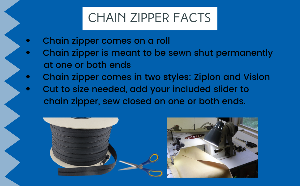 EZXtend 10 Lenzip Chain Ziplon Coil Zipper by The Yard