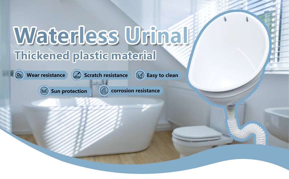 Waterless Urinal with Hose,Plastic Urinals for Men,Large Outdoor Toilet