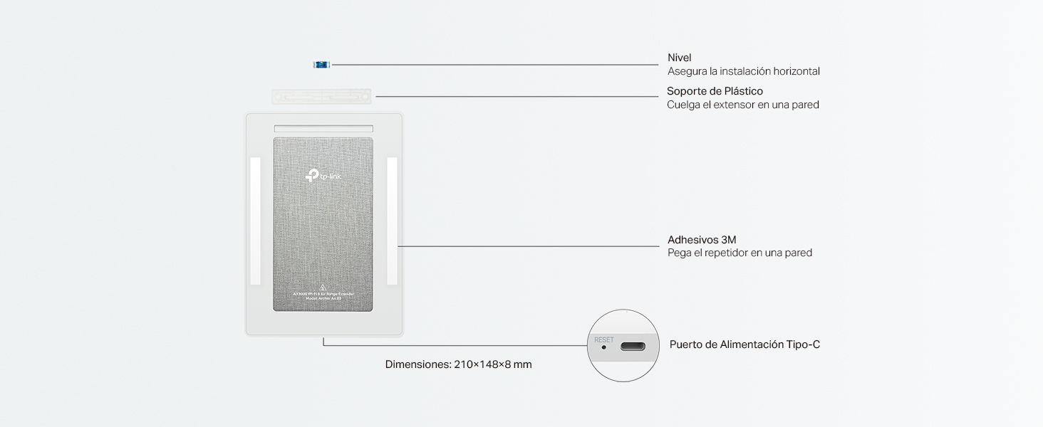 Archer Air E5 - Repetidor de Cobertura Air Wi-Fi 6 AX3000 Ultrafino 8 mm