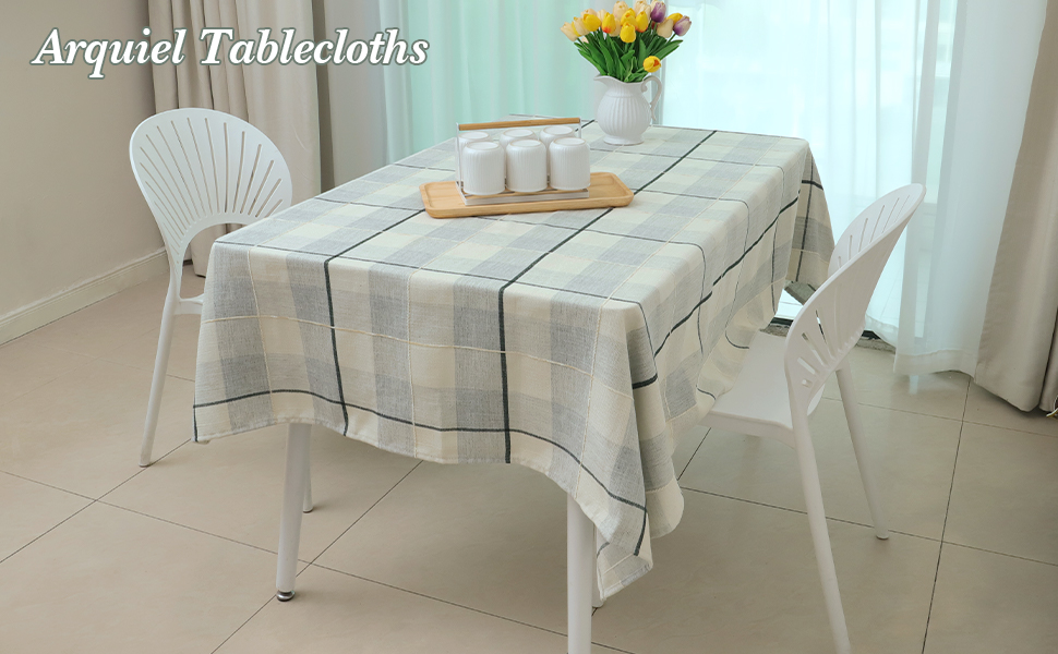 Arquiel Cotton Linen Table Cloth, Farmhouse Rectangle