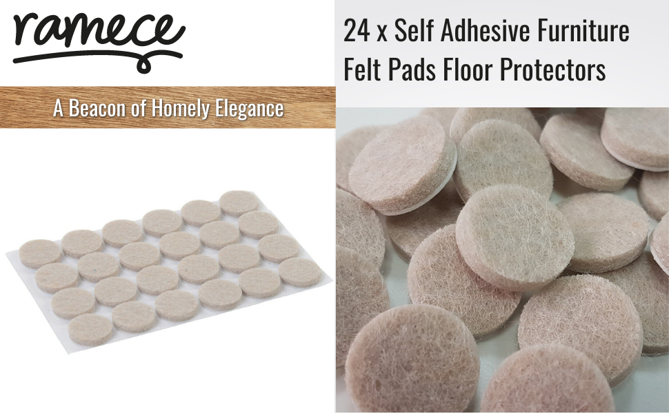 24 x Self Adhesive Furniture Pads Floor Protectors Carpet Laminate