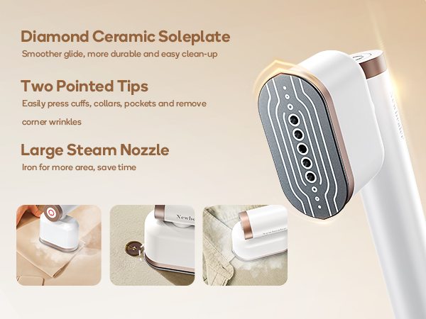 Diamond Ceramic Soleplate Quick Heat Ceramic Plate Steam Nozzle personal steamer for clothes