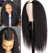 kinky straight u part wig human hair