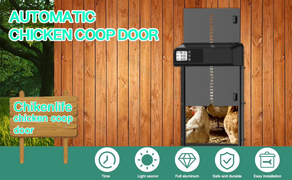 Automatic Chicken Coop Door, Aluminum Chicken Door with