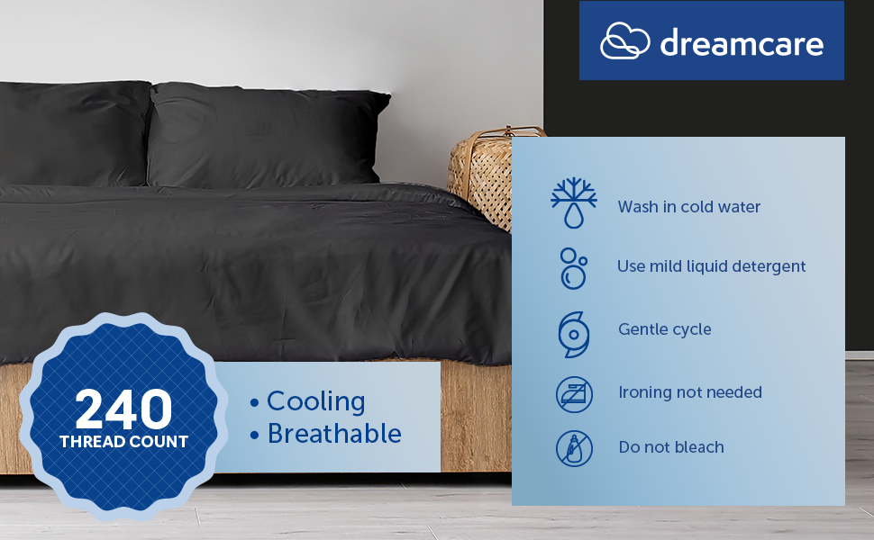 DREAMCARE 100% Viscose from Bamboo Cooling Sheets for Hot Sleepers - King Size Bed Sheets Set (Gray) OEKO-TEX STANDARD 1 9bfa933e 5deb 4a4d 8272 Bcf61b9fa0ed. CR0,0,970,600 PT0 SX970 V1