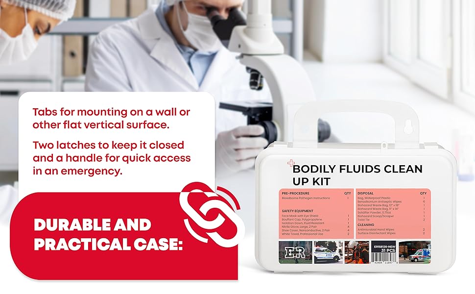 Bodily Fluids Clean Up Kit with durable and practical case