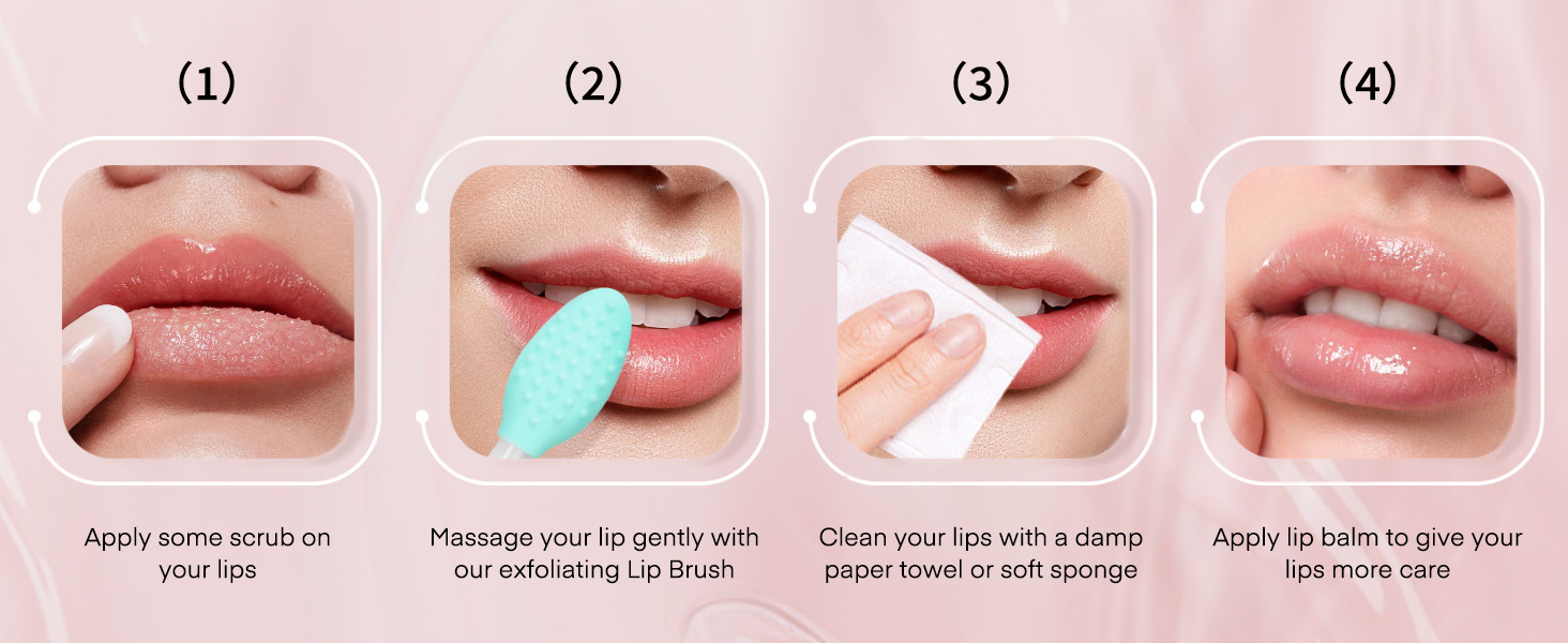 Lip Scrub Brush - 2 PCS Dual-ended Lip Scrubber Exfoliator