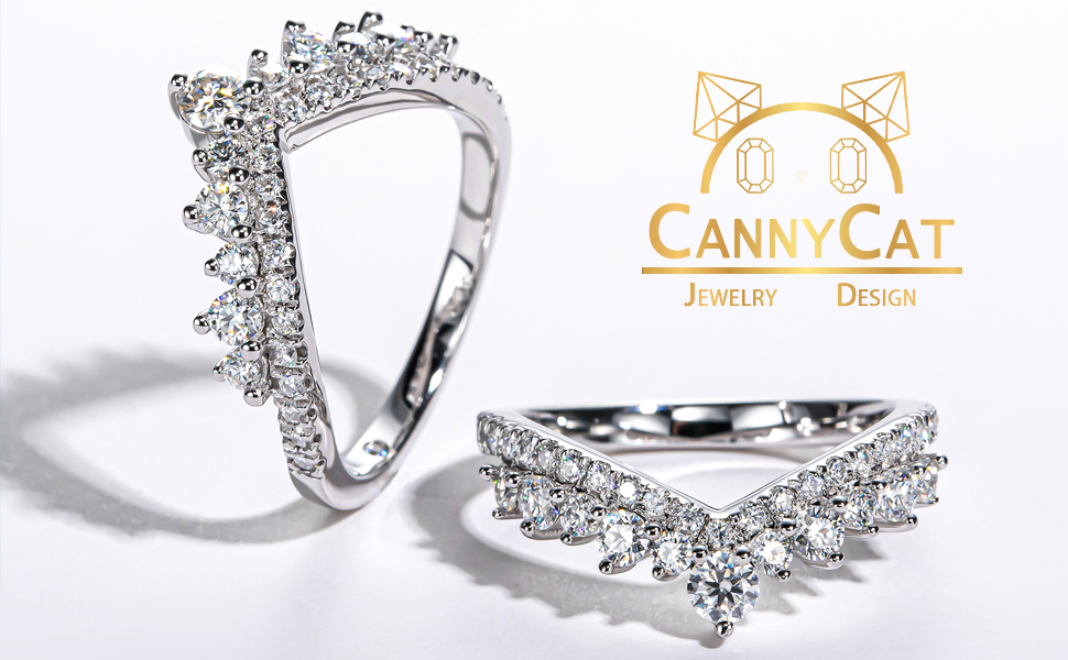 CannyCat 1.23 CTTW Moissanite Ring Enhancers 2 pieces Lab