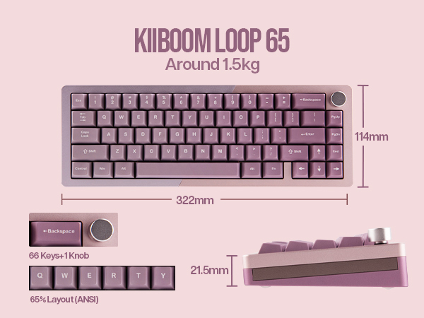 【使用4,5日｜定価$159.99】KiiBOOM LOOP65 キーボード KiiBOOM LOOP65
