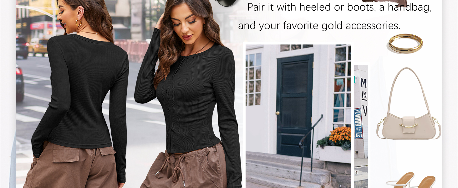 Women Long Sleeve Button Down Shirts