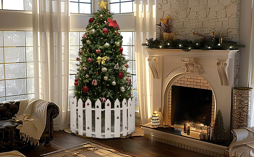 Extra Height 16” Christmas Tree Fence, 36pcs Christmas