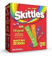 Skittles Singles To Go Variety Pack, Powdered Drink Mix, Zero Sugar, Low Calorie, Includes 4 Flav...