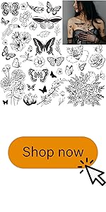 Butterfly Temporary Tattoos for Women Kids Girls