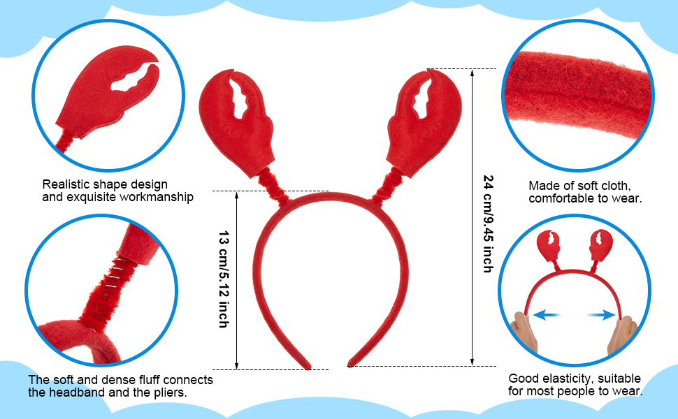 Waydress Crab Lobster Headbands Crayfish Claws Headband