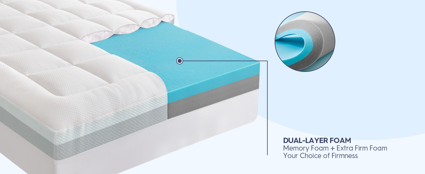 ELEMUSE 4 Inch Memory Foam Mattress Topper