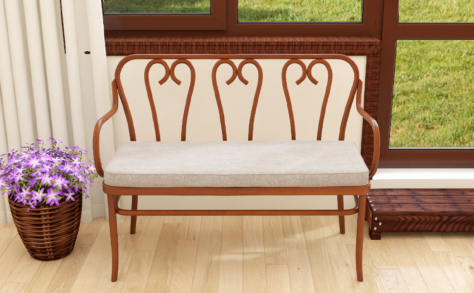 mudilun Bench Cushion for Indoor/Outdoor with Velcro Non