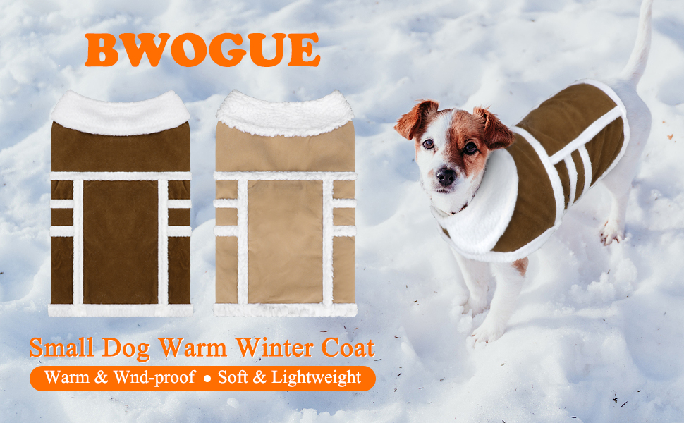BWOGUE Small Dog Warm Winter Coat Shearling Fleece Dog Jackets for Small to