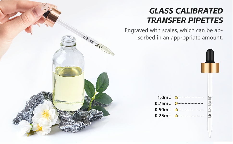 Qeirudu 4 oz Dropper Bottles 4 Pack Clear Tincture