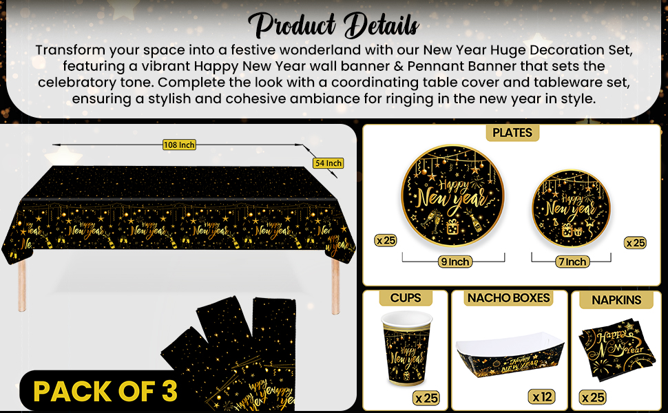 KatchOn, New Years Plates And Napkins Set Pack of 117