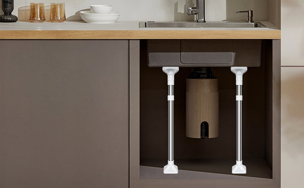 Pyinlon Undermount Sink Brackets, Adjustable Stainless Steel Under Sink