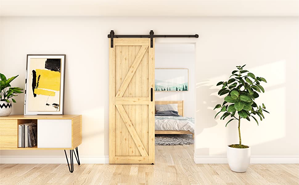 ZEKOO 6FT Barn Door Hardware Kit for Closet, Sliding Door