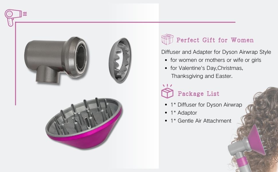 YTCHYYSK Diffuser Attachment for Dyson Airwrap, with Adaptor and Gentle