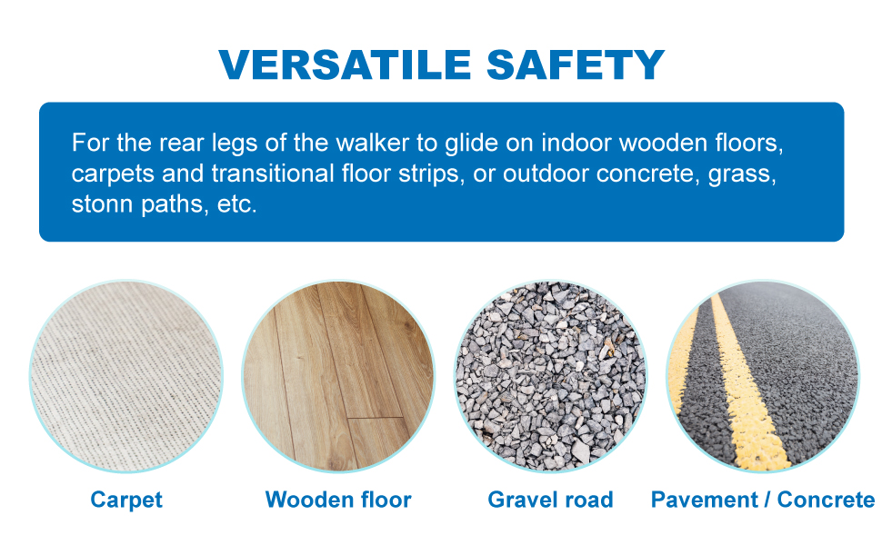 Walker Ski Glides, 2Pack Universal Skis for Walkers & 4