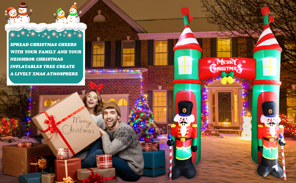 11FT Christmas Inflatable Archway and Guards Decorations