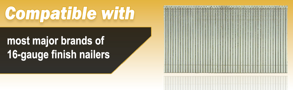 fits most major brands of 16-gauge finish nailers