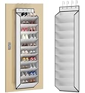 KEEPJOY 10 Tiers Large Over The Door Shoe Organizer Storage, Hanging Shoe Rack for Door Deep Capa...