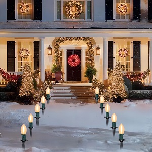 Konictom 38FT LED Outdoor Christmas Pathway Lights,25 Warm