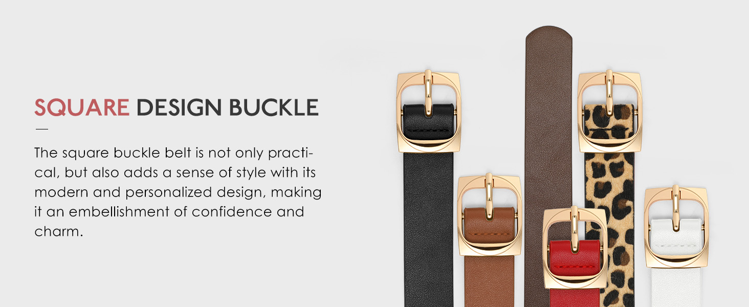 Women&#39;s Leather Belts for Jeans Dress Pants Black Brown Belts for Women Ladies Belts Gold Buckle