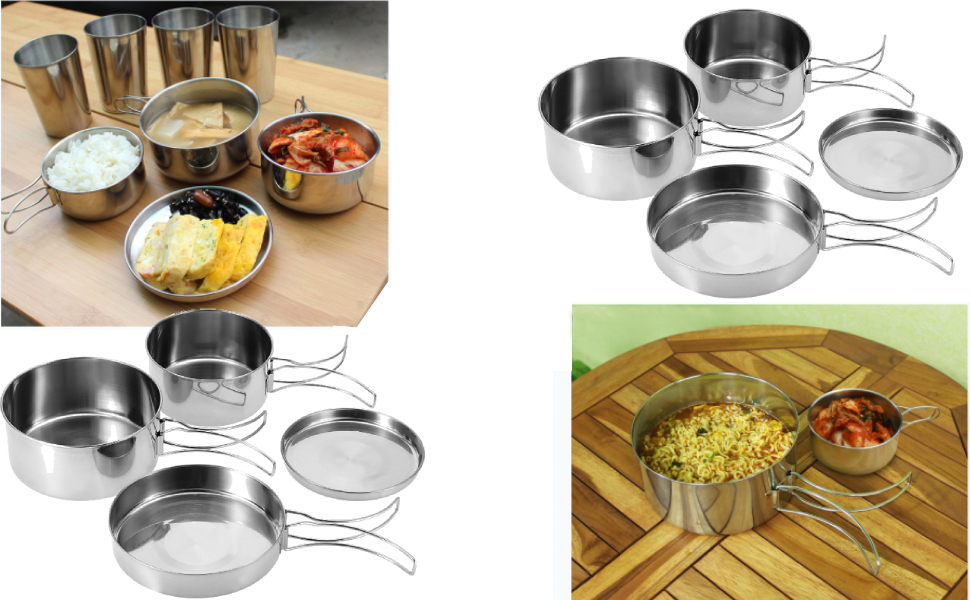 Stainless Steel Camping Pot Kit