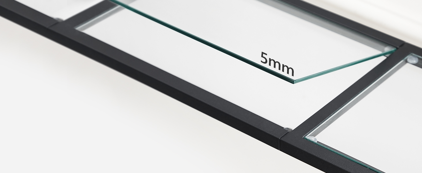 MAHANCRIS Console Table with Outlets, Tempered Glass Sofa