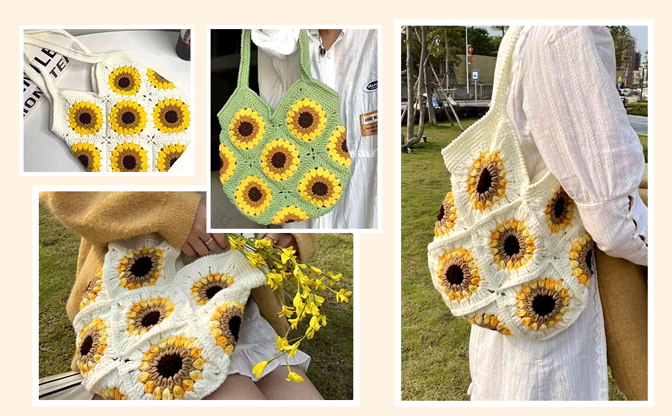 Crochet Sunflower Backpack