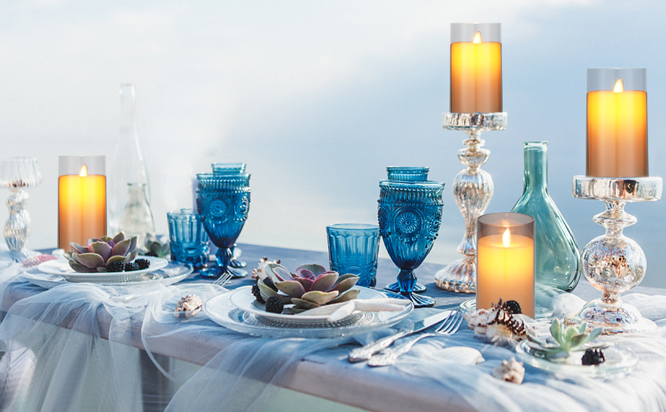 Aignis Flameless Candle Battery Candles 4" Pillar Candles