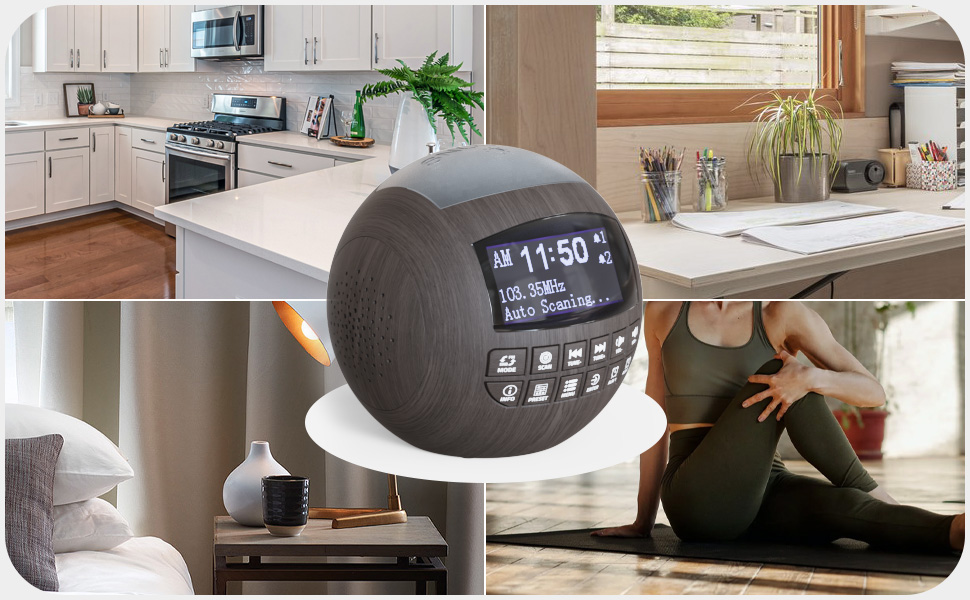 DAB Clock Radio with LCD Display, Alarm Clock with DAB/FM Radio