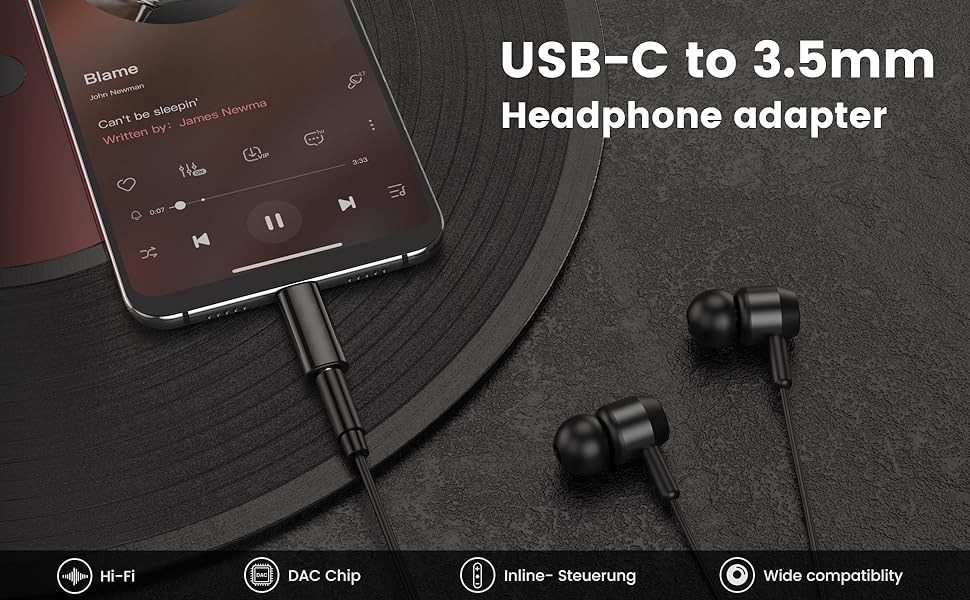 type c to 3.5 mm jack audio connector 3.5mm aux dac jack earphone headphone